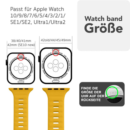 NALIA Motion Silikon Armband kompatibel mit Apple Watch Armband iWatch Series SE/10/9/8/7/6/5/4/3/2/1, 38/40/41/42mm, Ersatzarmband Soft Sportarmband mit Steck-Pin Verschluss
