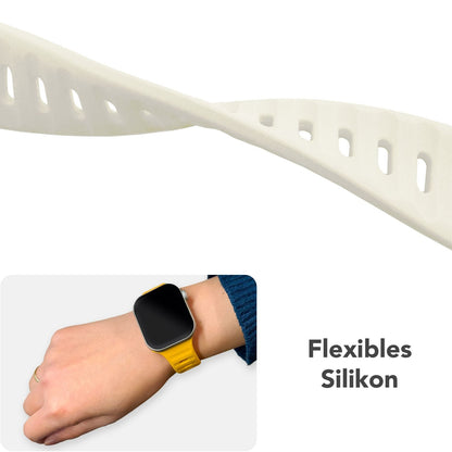 NALIA Motion Silikon Armband kompatibel mit Apple Watch Armband iWatch Series SE/10/9/8/7/6/5/4/3/2/1, 38/40/41/42mm, Ersatzarmband Soft Sportarmband mit Steck-Pin Verschluss
