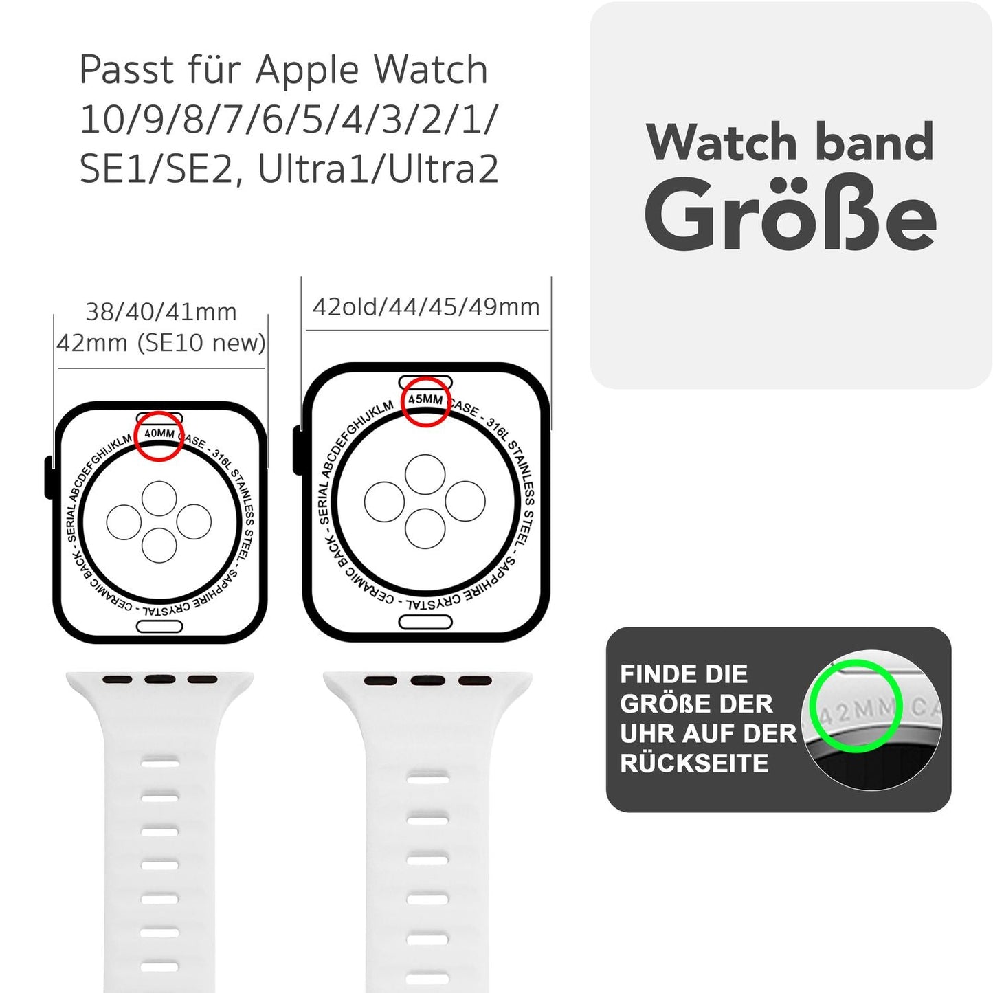 NALIA Motion Silikon Armband kompatibel mit Apple Watch Armband iWatch Series SE/10/9/8/7/6/5/4/3/2/1, 38/40/41/42mm, Ersatzarmband Soft Sportarmband mit Steck-Pin Verschluss