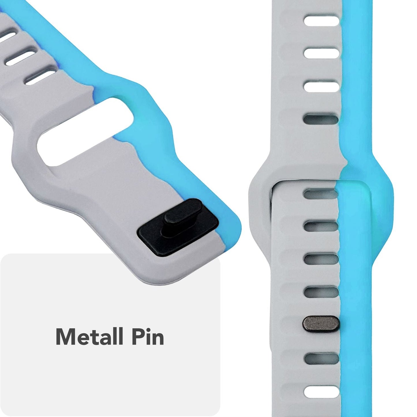 NALIA Motion Silikon Armband kompatibel mit Apple Watch Armband iWatch Series SE/10/9/8/7/6/5/4/3/2/1, 38/40/41/42mm, Ersatzarmband Soft Sportarmband mit Steck-Pin Verschluss
