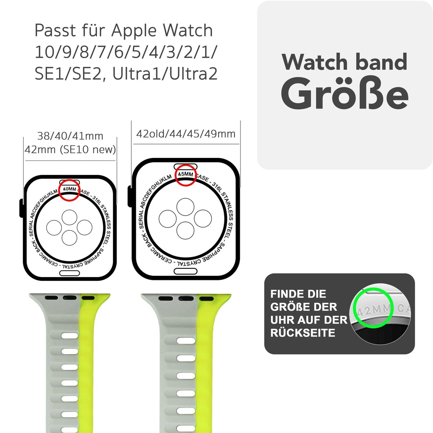 NALIA Motion Silikon Armband kompatibel mit Apple Watch Armband iWatch Series SE/10/9/8/7/6/5/4/3/2/1, 38/40/41/42mm, Ersatzarmband Soft Sportarmband mit Steck-Pin Verschluss