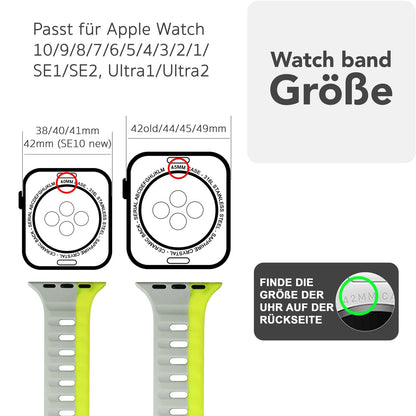 NALIA Motion Silikon Armband kompatibel mit Apple Watch Armband iWatch Series SE/10/9/8/7/6/5/4/3/2/1, 38/40/41/42mm, Ersatzarmband Soft Sportarmband mit Steck-Pin Verschluss