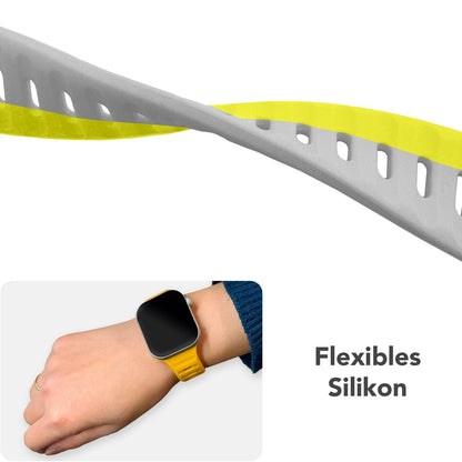 NALIA Motion Silikon Armband kompatibel mit Apple Watch Armband iWatch Series SE/10/9/8/7/6/5/4/3/2/1, 38/40/41/42mm, Ersatzarmband Soft Sportarmband mit Steck-Pin Verschluss