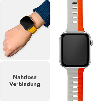 NALIA Motion Silikon Armband kompatibel mit Apple Watch Armband iWatch Series SE/10/9/8/7/6/5/4/3/2/1, 38/40/41/42mm, Ersatzarmband Soft Sportarmband mit Steck-Pin Verschluss