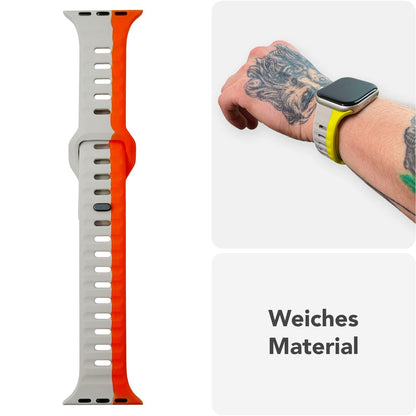 NALIA Motion Silikon Armband kompatibel mit Apple Watch Armband iWatch Series SE/10/9/8/7/6/5/4/3/2/1, 38/40/41/42mm, Ersatzarmband Soft Sportarmband mit Steck-Pin Verschluss
