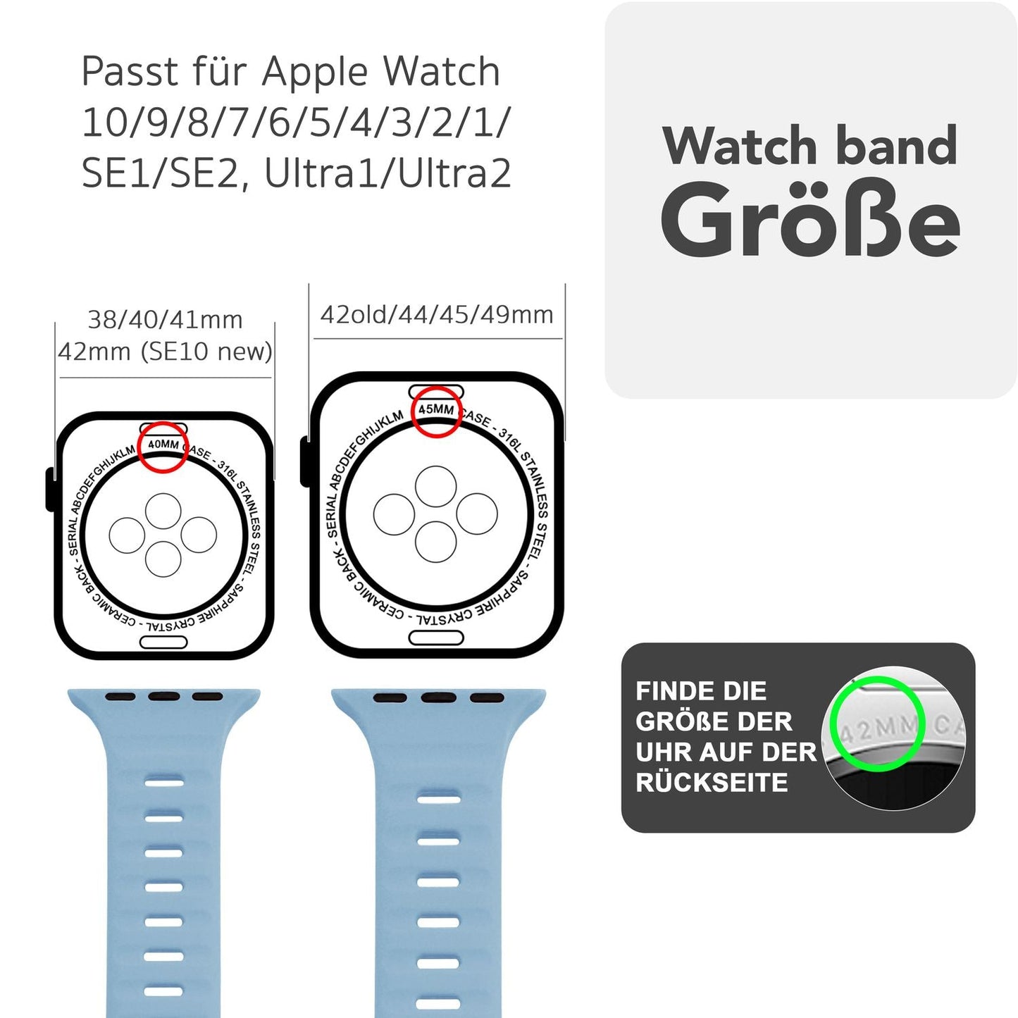 NALIA Motion Silikon Armband kompatibel mit Apple Watch Armband iWatch Series SE/10/9/8/7/6/5/4/3/2/1, 38/40/41/42mm, Ersatzarmband Soft Sportarmband mit Steck-Pin Verschluss