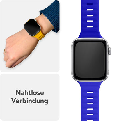 NALIA Motion Silikon Armband kompatibel mit Apple Watch Armband iWatch Series SE/10/9/8/7/6/5/4/3/2/1, 38/40/41/42mm, Ersatzarmband Soft Sportarmband mit Steck-Pin Verschluss