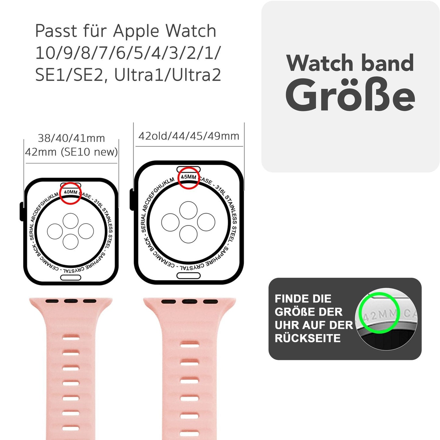 NALIA Motion Silikon Armband kompatibel mit Apple Watch Armband iWatch Series SE/10/9/8/7/6/5/4/3/2/1, 38/40/41/42mm, Ersatzarmband Soft Sportarmband mit Steck-Pin Verschluss