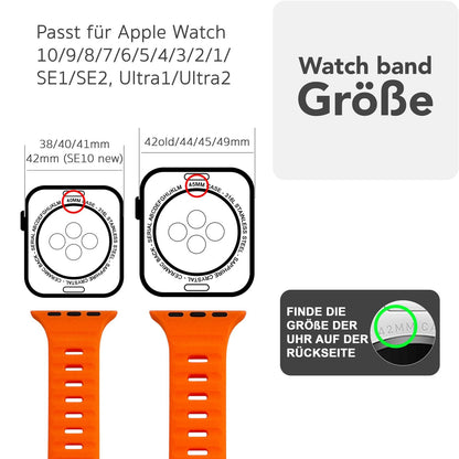NALIA Motion Silikon Armband kompatibel mit Apple Watch Armband iWatch Series SE/10/9/8/7/6/5/4/3/2/1, 38/40/41/42mm, Ersatzarmband Soft Sportarmband mit Steck-Pin Verschluss