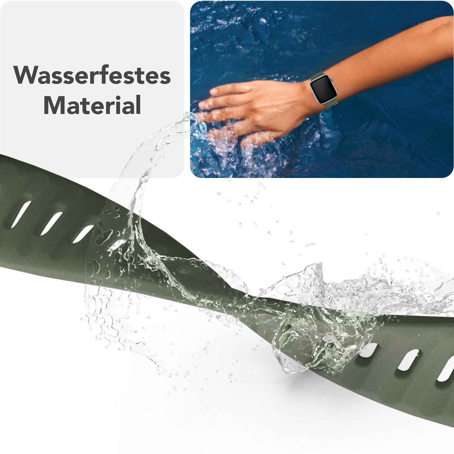 NALIA Motion Silikon Armband kompatibel mit Apple Watch Armband iWatch Series SE/10/9/8/7/6/5/4/3/2/1, 38/40/41/42mm, Ersatzarmband Soft Sportarmband mit Steck-Pin Verschluss