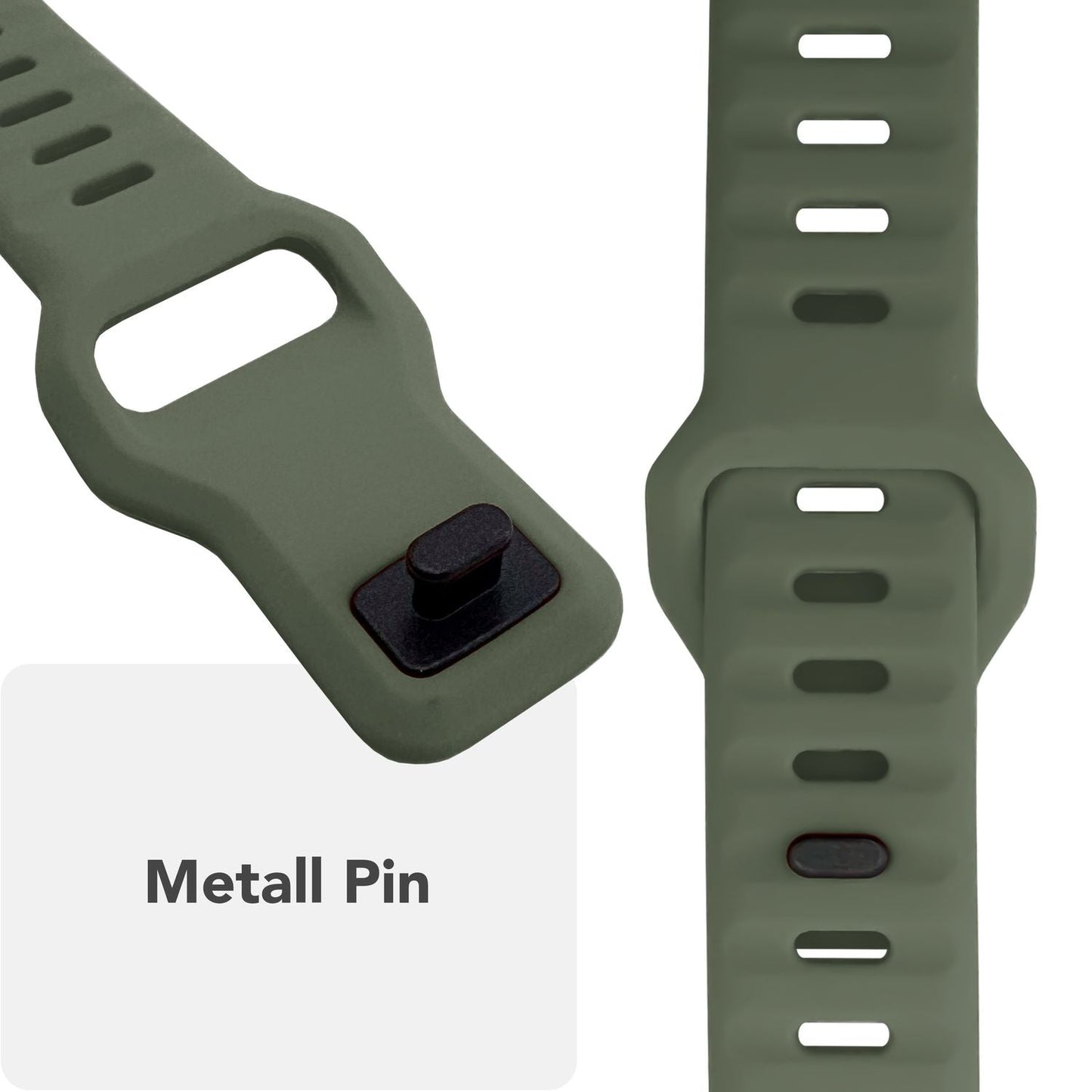 NALIA Motion Silikon Armband kompatibel mit Apple Watch Armband iWatch Series SE/10/9/8/7/6/5/4/3/2/1, 38/40/41/42mm, Ersatzarmband Soft Sportarmband mit Steck-Pin Verschluss