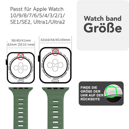 NALIA Motion Silikon Armband kompatibel mit Apple Watch Armband iWatch Series SE/10/9/8/7/6/5/4/3/2/1, 38/40/41/42mm, Ersatzarmband Soft Sportarmband mit Steck-Pin Verschluss