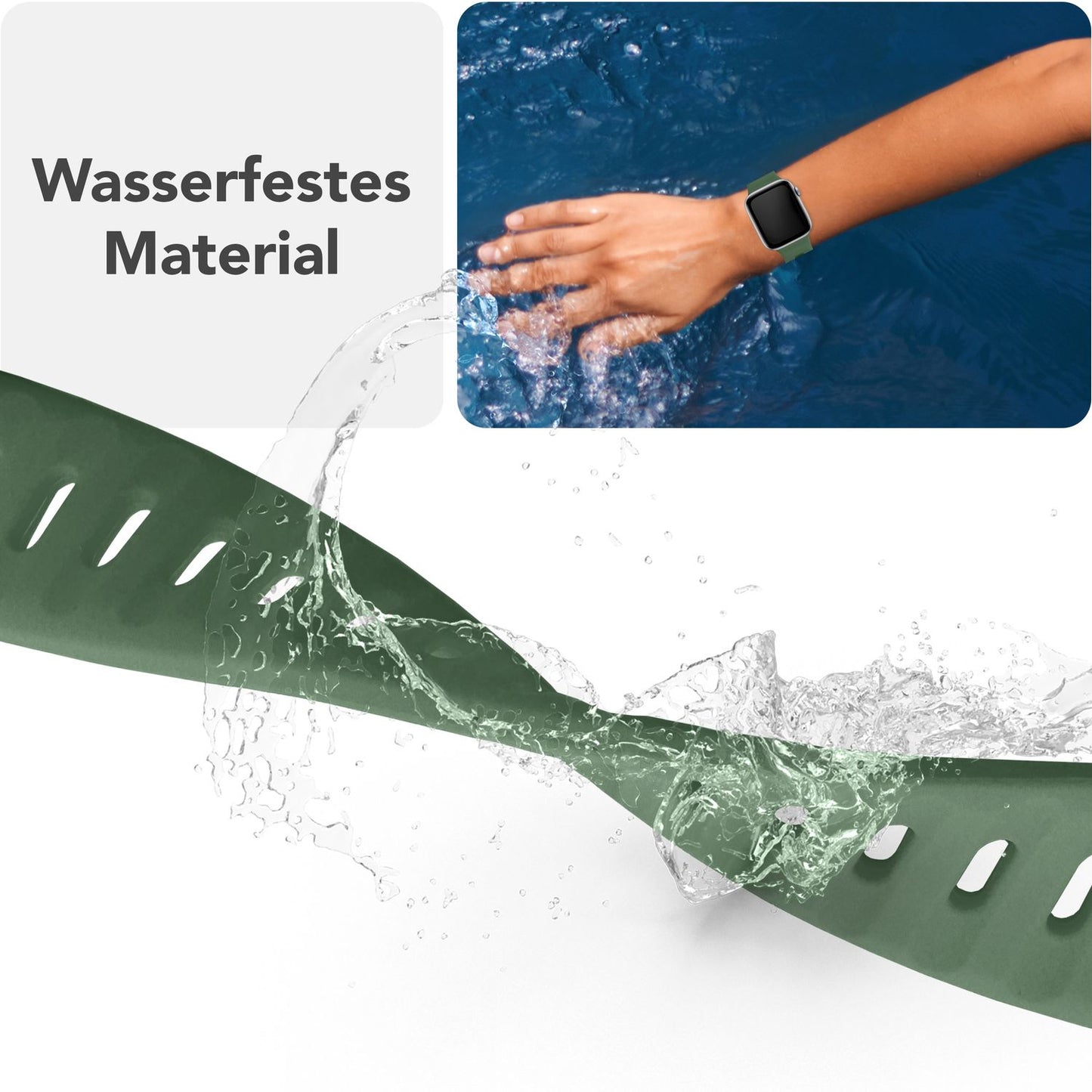 NALIA Motion Silikon Armband kompatibel mit Apple Watch Armband iWatch Series SE/10/9/8/7/6/5/4/3/2/1, 38/40/41/42mm, Ersatzarmband Soft Sportarmband mit Steck-Pin Verschluss