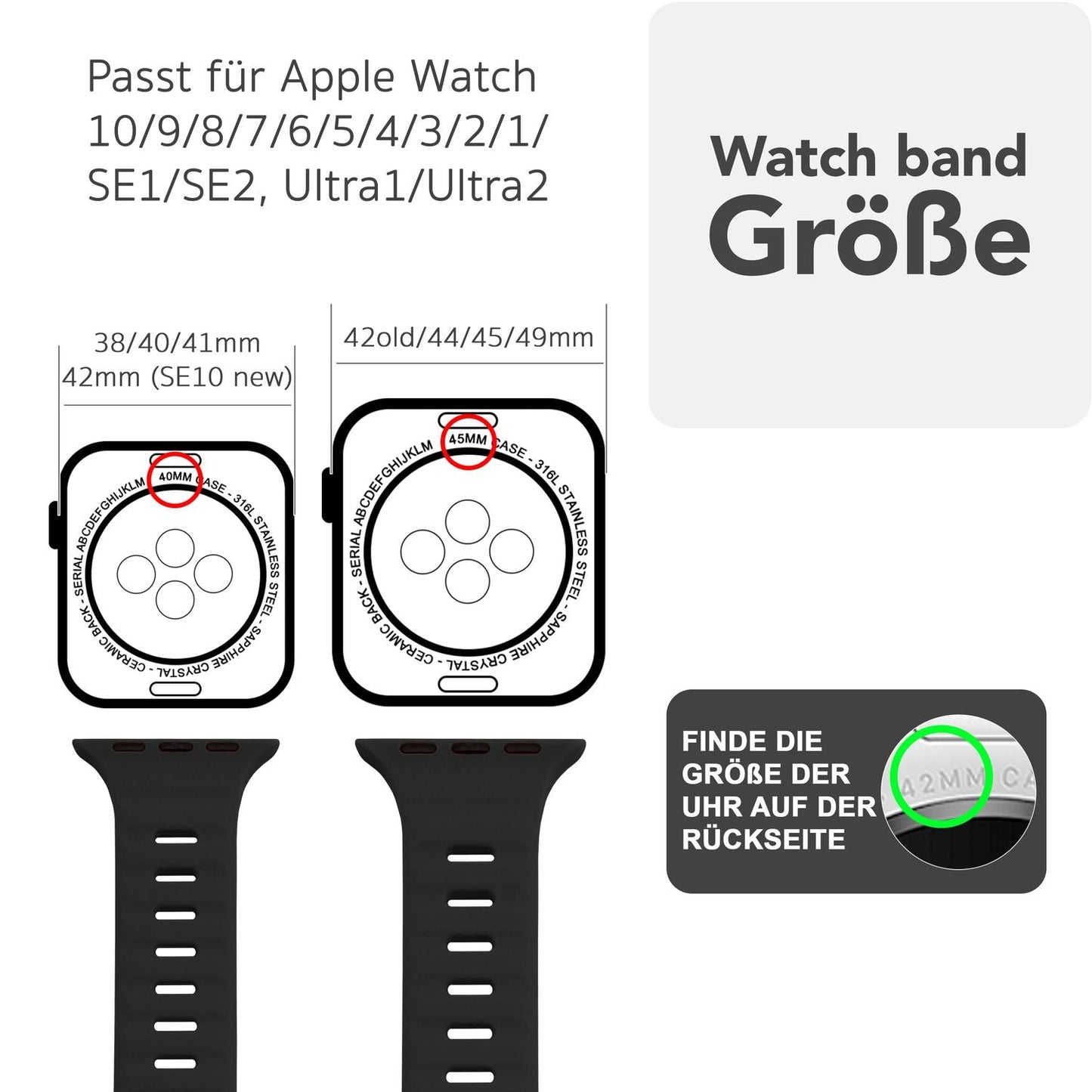 NALIA Motion Silikon Armband kompatibel mit Apple Watch Armband iWatch Series SE/10/9/8/7/6/5/4/3/2/1, 38/40/41/42mm, Ersatzarmband Soft Sportarmband mit Steck-Pin Verschluss