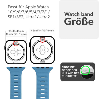NALIA Motion Silikon Armband kompatibel mit Apple Watch Armband iWatch Series Ultra/SE 10 9 8 7 6 5 4 3 2 1, 42/44/45/46/49mm, Ersatzarmband Sportarmband Steck-Pin Verschluss