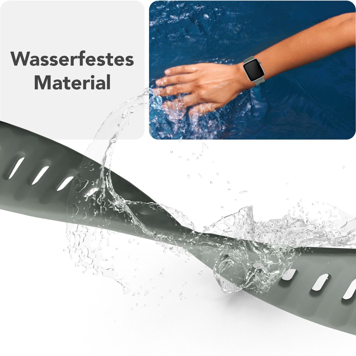 NALIA Motion Silikon Armband kompatibel mit Apple Watch Armband iWatch Series Ultra/SE 10 9 8 7 6 5 4 3 2 1, 42/44/45/46/49mm, Ersatzarmband Sportarmband Steck-Pin Verschluss