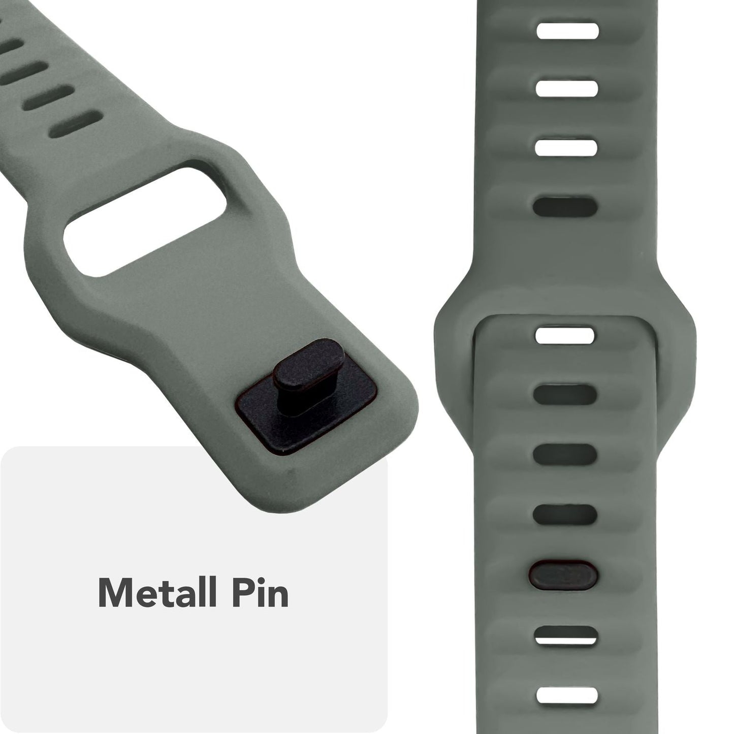 NALIA Motion Silikon Armband kompatibel mit Apple Watch Armband iWatch Series Ultra/SE 10 9 8 7 6 5 4 3 2 1, 42/44/45/46/49mm, Ersatzarmband Sportarmband Steck-Pin Verschluss