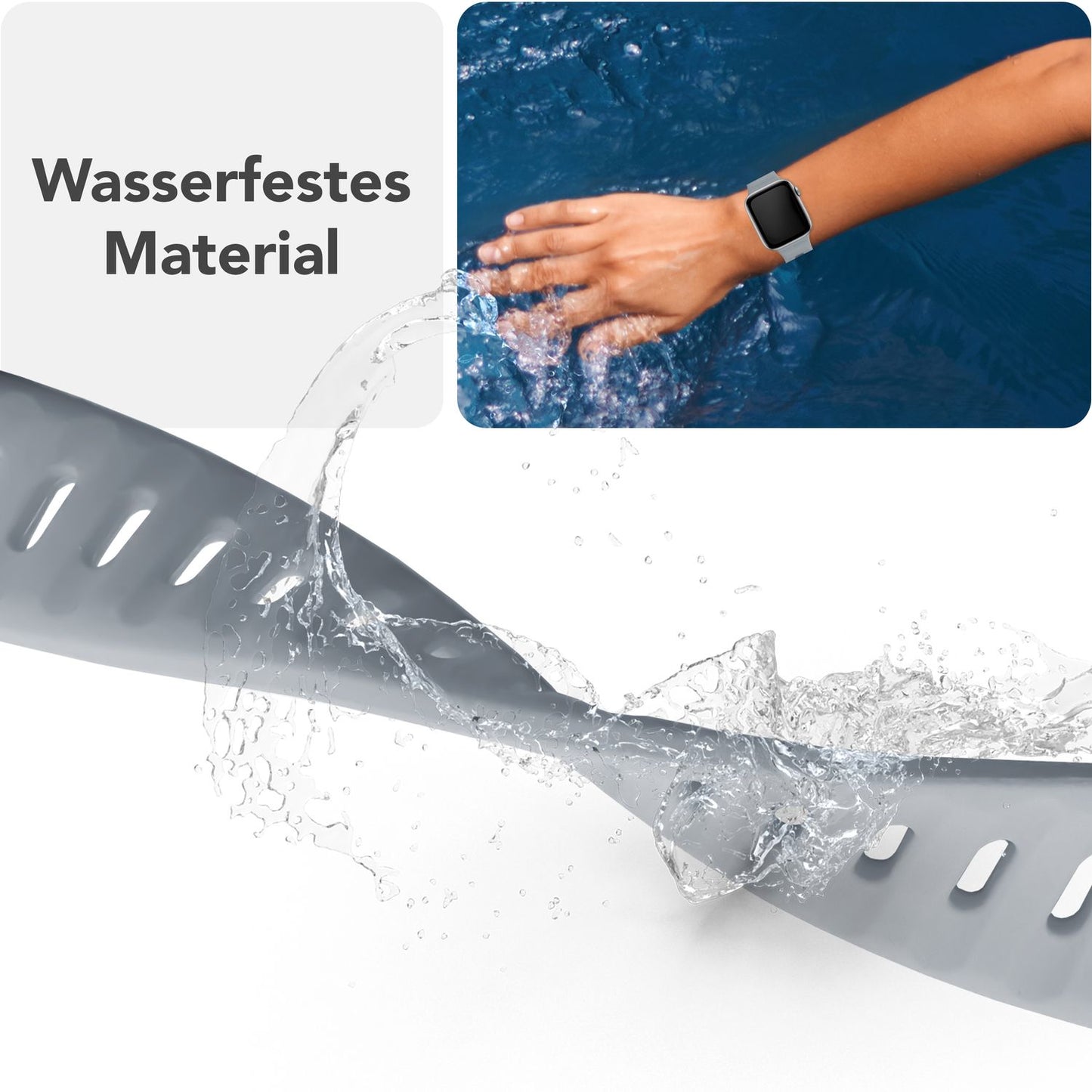 NALIA Motion Silikon Armband kompatibel mit Apple Watch Armband iWatch Series Ultra/SE 10 9 8 7 6 5 4 3 2 1, 42/44/45/46/49mm, Ersatzarmband Sportarmband Steck-Pin Verschluss