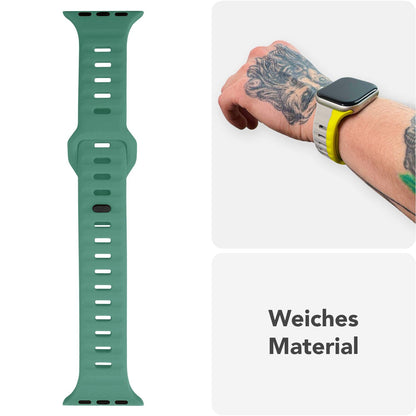 NALIA Motion Silikon Armband kompatibel mit Apple Watch Armband iWatch Series Ultra/SE 10 9 8 7 6 5 4 3 2 1, 42/44/45/46/49mm, Ersatzarmband Sportarmband Steck-Pin Verschluss