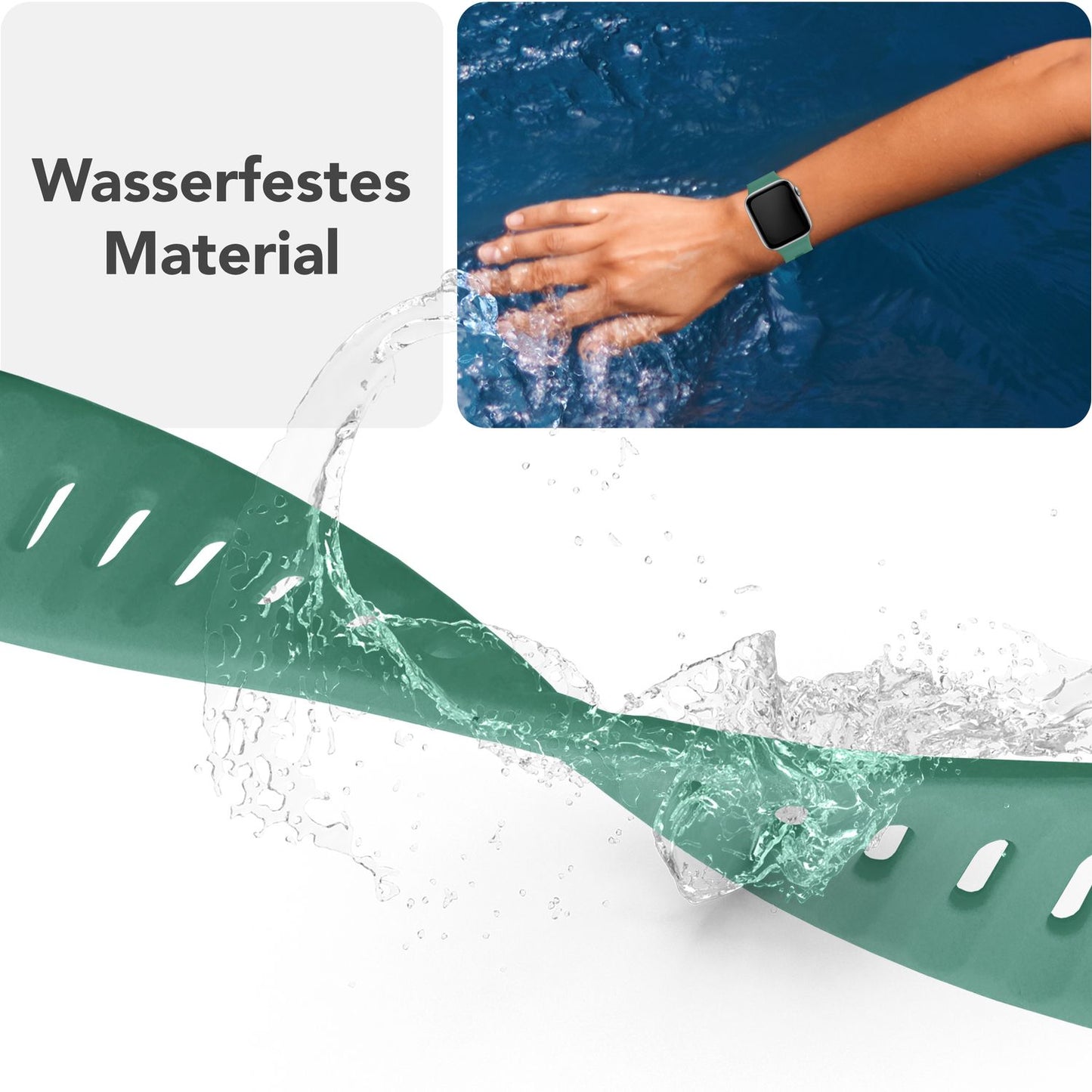 NALIA Motion Silikon Armband kompatibel mit Apple Watch Armband iWatch Series Ultra/SE 10 9 8 7 6 5 4 3 2 1, 42/44/45/46/49mm, Ersatzarmband Sportarmband Steck-Pin Verschluss