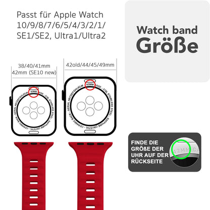 NALIA Motion Silikon Armband kompatibel mit Apple Watch Armband iWatch Series Ultra/SE 10 9 8 7 6 5 4 3 2 1, 42/44/45/46/49mm, Ersatzarmband Sportarmband Steck-Pin Verschluss