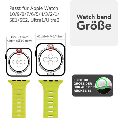 NALIA Motion Silikon Armband kompatibel mit Apple Watch Armband iWatch Series Ultra/SE 10 9 8 7 6 5 4 3 2 1, 42/44/45/46/49mm, Ersatzarmband Sportarmband Steck-Pin Verschluss