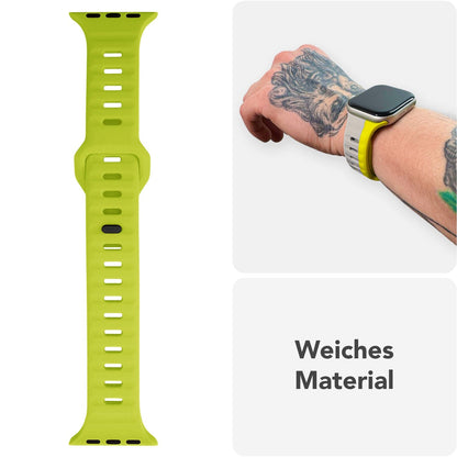 NALIA Motion Silikon Armband kompatibel mit Apple Watch Armband iWatch Series Ultra/SE 10 9 8 7 6 5 4 3 2 1, 42/44/45/46/49mm, Ersatzarmband Sportarmband Steck-Pin Verschluss