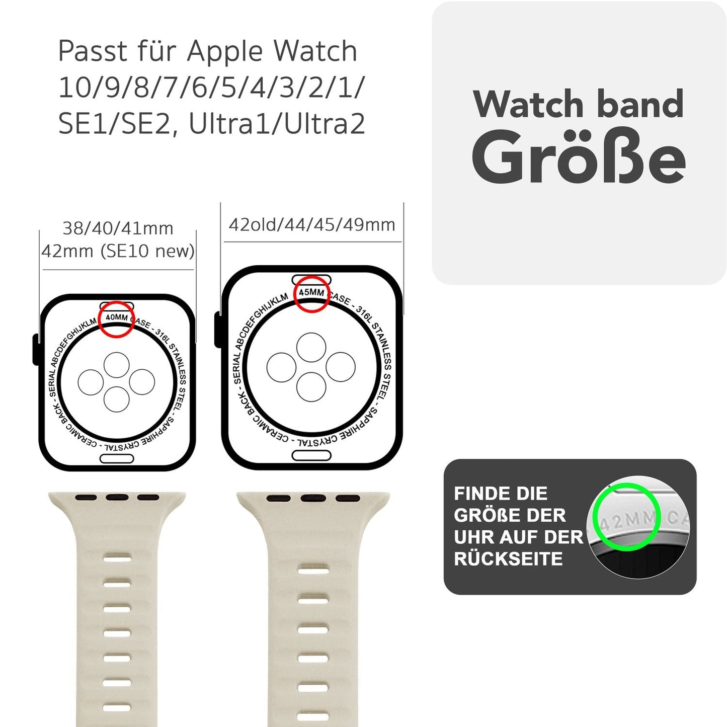 NALIA Motion Silikon Armband kompatibel mit Apple Watch Armband iWatch Series Ultra/SE 10 9 8 7 6 5 4 3 2 1, 42/44/45/46/49mm, Ersatzarmband Sportarmband Steck-Pin Verschluss