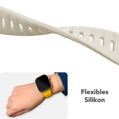 NALIA Motion Silikon Armband kompatibel mit Apple Watch Armband iWatch Series Ultra/SE 10 9 8 7 6 5 4 3 2 1, 42/44/45/46/49mm, Ersatzarmband Sportarmband Steck-Pin Verschluss