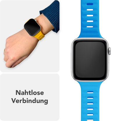 NALIA Motion Silikon Armband kompatibel mit Apple Watch Armband iWatch Series Ultra/SE 10 9 8 7 6 5 4 3 2 1, 42/44/45/46/49mm, Ersatzarmband Sportarmband Steck-Pin Verschluss