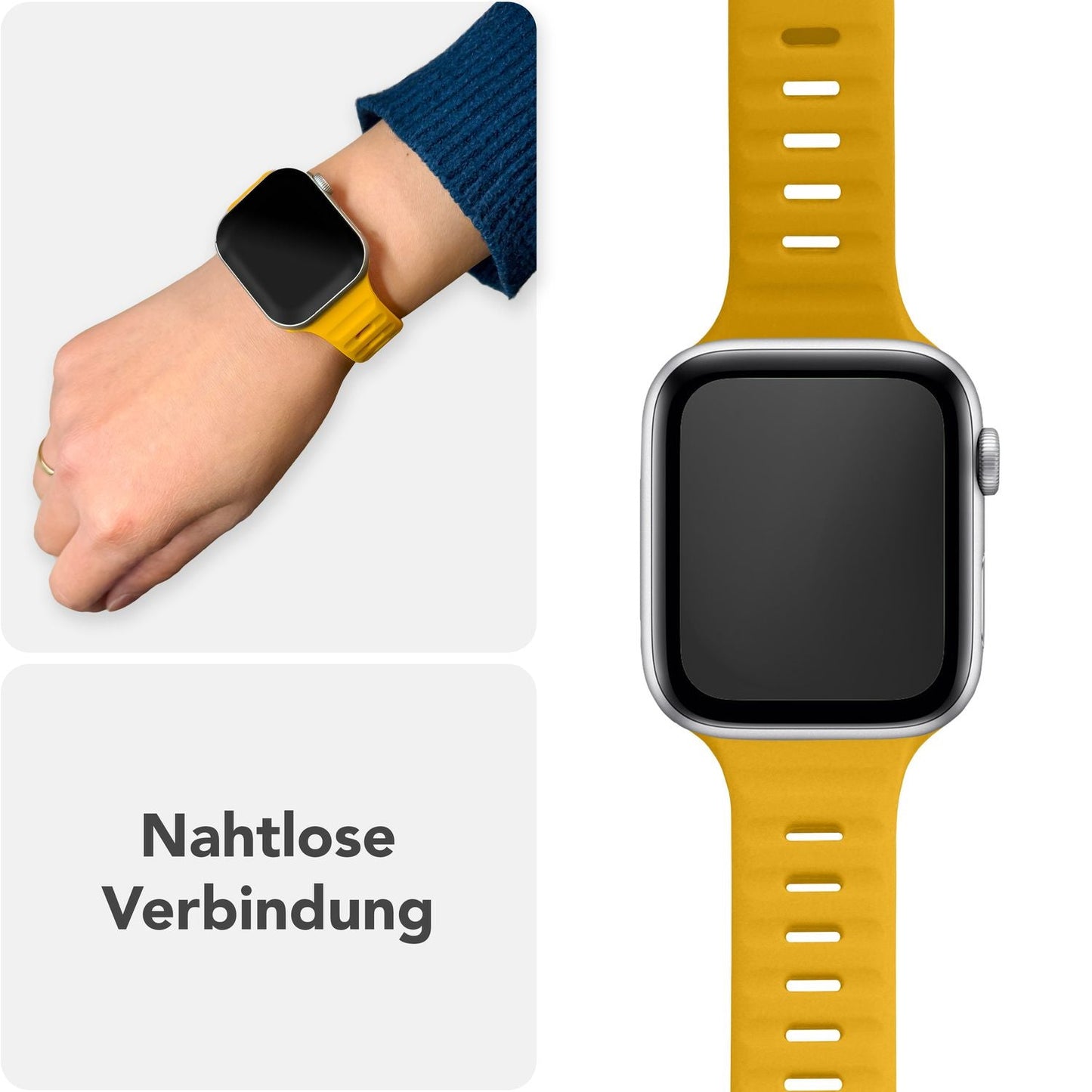 NALIA Motion Silikon Armband kompatibel mit Apple Watch Armband iWatch Series Ultra/SE 10 9 8 7 6 5 4 3 2 1, 42/44/45/46/49mm, Ersatzarmband Sportarmband Steck-Pin Verschluss