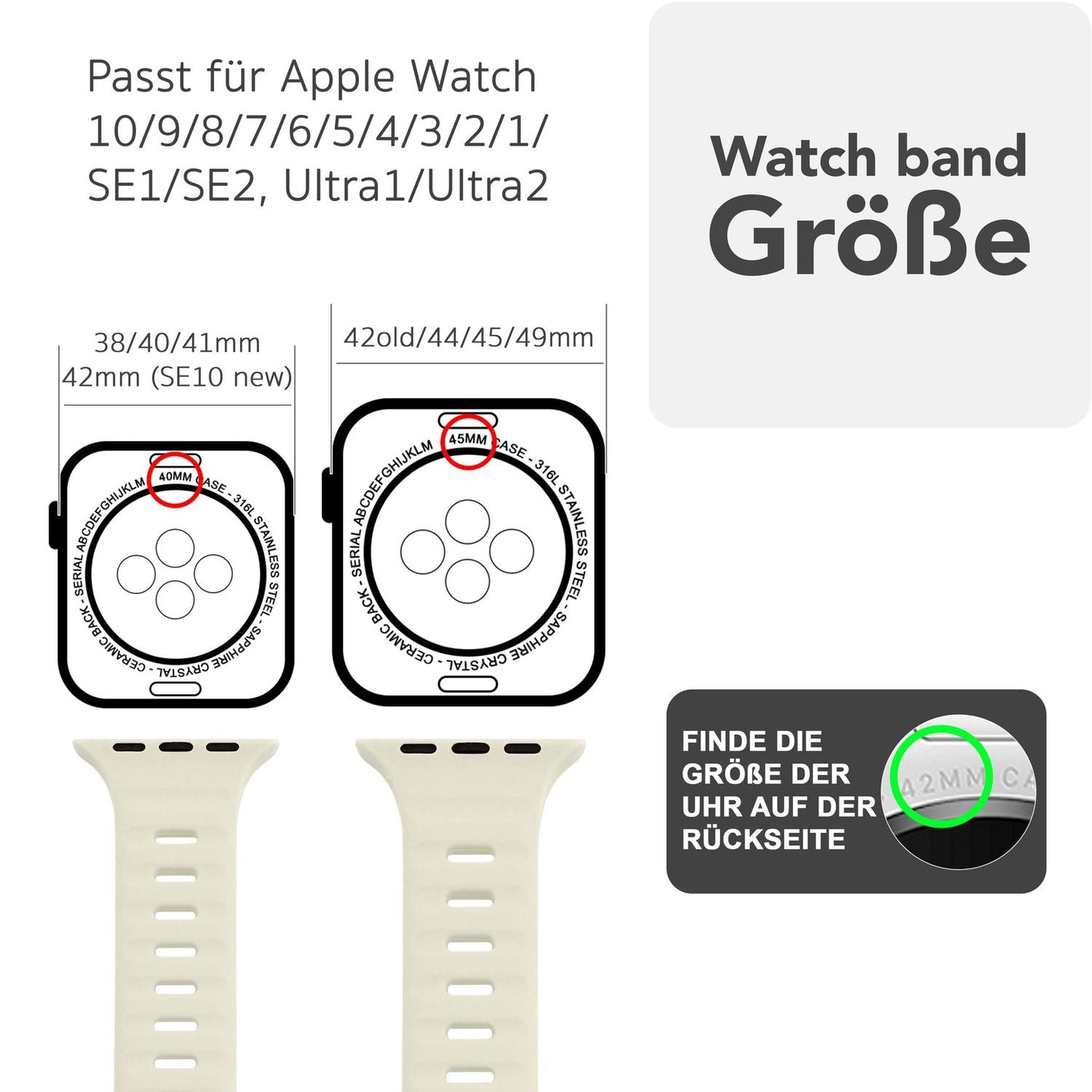 NALIA Motion Silikon Armband kompatibel mit Apple Watch Armband iWatch Series Ultra/SE 10 9 8 7 6 5 4 3 2 1, 42/44/45/46/49mm, Ersatzarmband Sportarmband Steck-Pin Verschluss