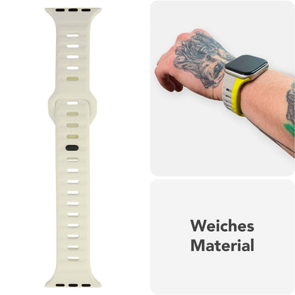 NALIA Motion Silikon Armband kompatibel mit Apple Watch Armband iWatch Series Ultra/SE 10 9 8 7 6 5 4 3 2 1, 42/44/45/46/49mm, Ersatzarmband Sportarmband Steck-Pin Verschluss