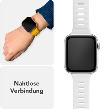 NALIA Motion Silikon Armband kompatibel mit Apple Watch Armband iWatch Series Ultra/SE 10 9 8 7 6 5 4 3 2 1, 42/44/45/46/49mm, Ersatzarmband Sportarmband Steck-Pin Verschluss