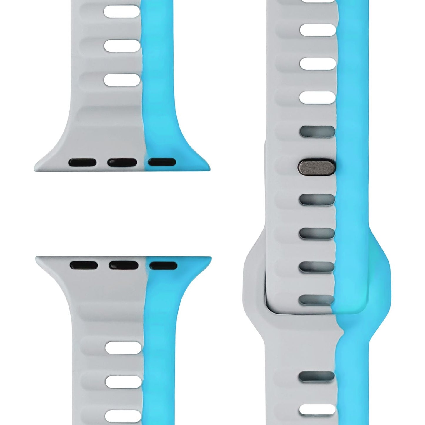 NALIA Motion Silikon Armband kompatibel mit Apple Watch Armband iWatch Series Ultra/SE 10 9 8 7 6 5 4 3 2 1, 42/44/45/46/49mm, Ersatzarmband Sportarmband Steck-Pin Verschluss
