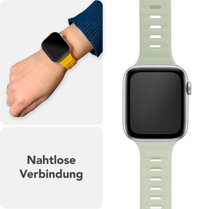 NALIA Motion Silikon Armband kompatibel mit Apple Watch Armband iWatch Series Ultra/SE 10 9 8 7 6 5 4 3 2 1, 42/44/45/46/49mm, Ersatzarmband Sportarmband Steck-Pin Verschluss