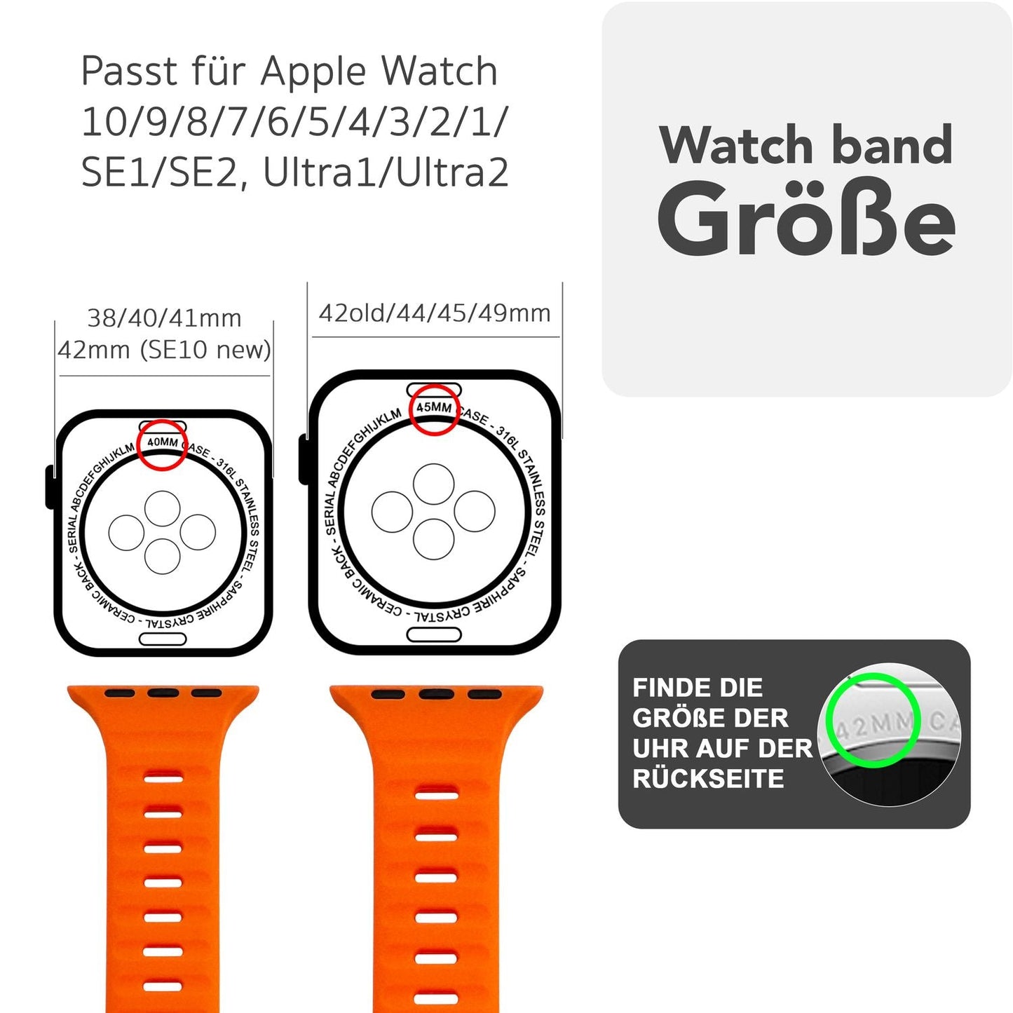 NALIA Motion Silikon Armband kompatibel mit Apple Watch Armband iWatch Series Ultra/SE 10 9 8 7 6 5 4 3 2 1, 42/44/45/46/49mm, Ersatzarmband Sportarmband Steck-Pin Verschluss