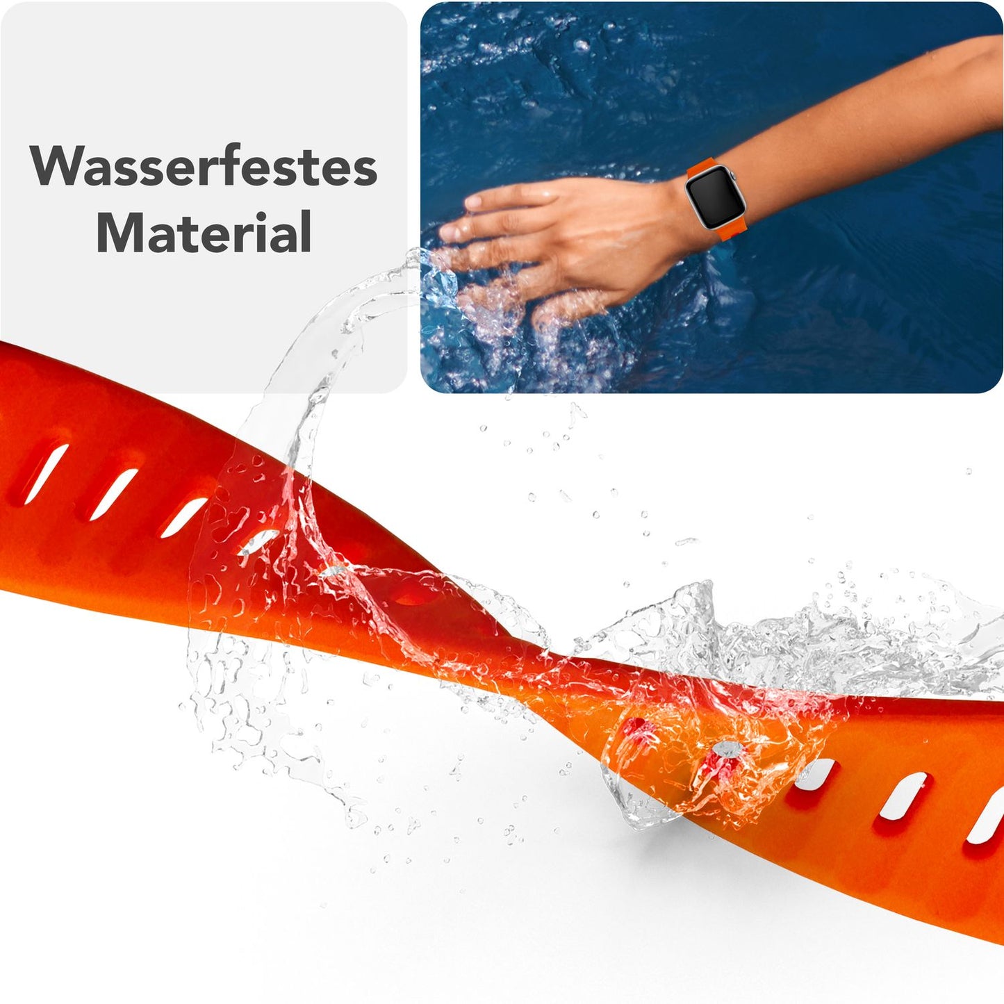 NALIA Motion Silikon Armband kompatibel mit Apple Watch Armband iWatch Series Ultra/SE 10 9 8 7 6 5 4 3 2 1, 42/44/45/46/49mm, Ersatzarmband Sportarmband Steck-Pin Verschluss