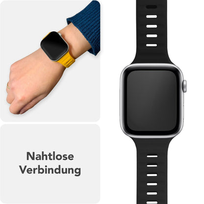 NALIA Motion Silikon Armband kompatibel mit Apple Watch Armband iWatch Series Ultra/SE 10 9 8 7 6 5 4 3 2 1, 42/44/45/46/49mm, Ersatzarmband Sportarmband Steck-Pin Verschluss