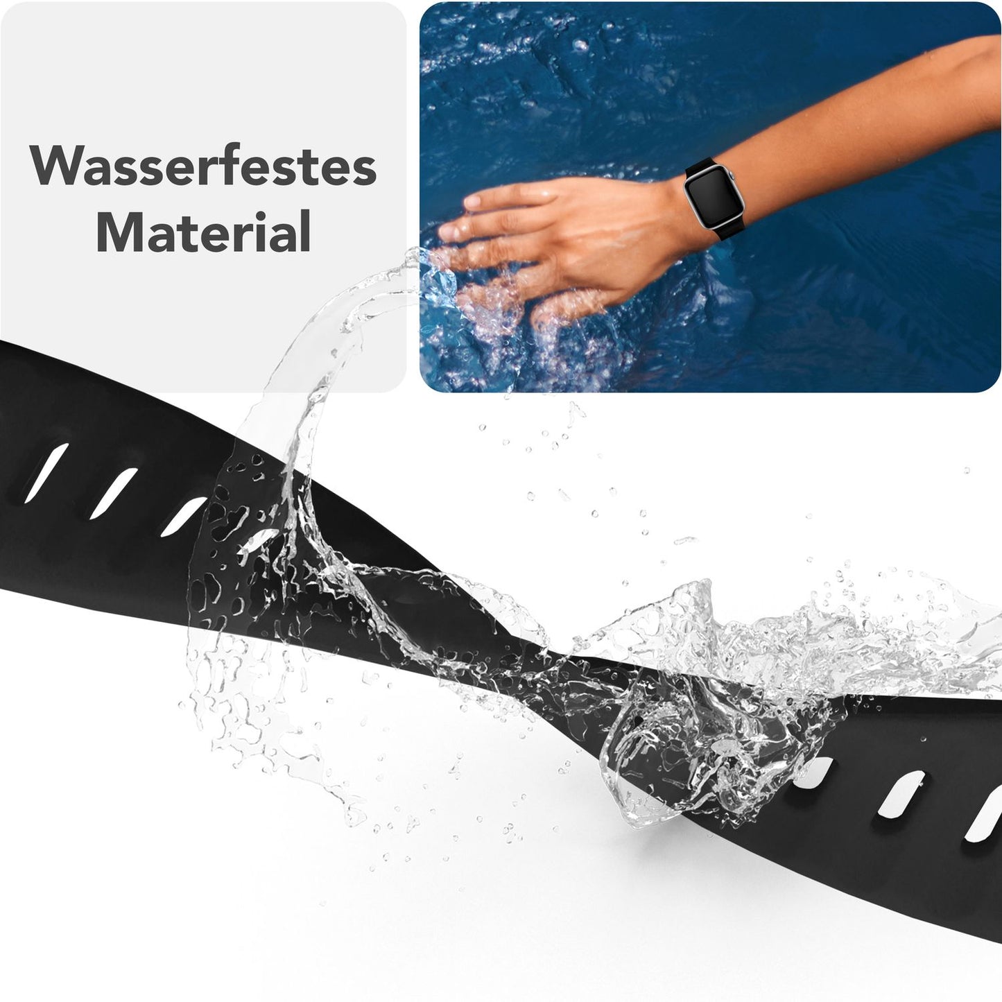 NALIA Motion Silikon Armband kompatibel mit Apple Watch Armband iWatch Series Ultra/SE 10 9 8 7 6 5 4 3 2 1, 42/44/45/46/49mm, Ersatzarmband Sportarmband Steck-Pin Verschluss