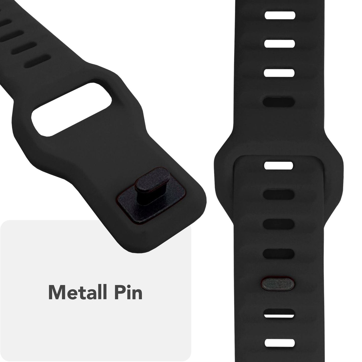 NALIA Motion Silikon Armband kompatibel mit Apple Watch Armband iWatch Series Ultra/SE 10 9 8 7 6 5 4 3 2 1, 42/44/45/46/49mm, Ersatzarmband Sportarmband Steck-Pin Verschluss