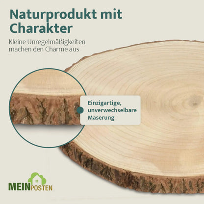 Dekobrett Baumscheibe Holz Holzbrett Brett Tablett Tischdeko Holzscheibe 38-44