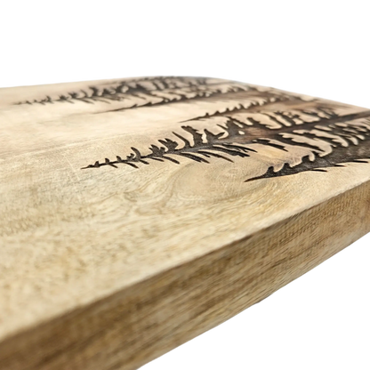 Dekobrett Mangoholz Serviertablett Tablett Wald Baum Kerzentablett 38x21 cm Mangotablett