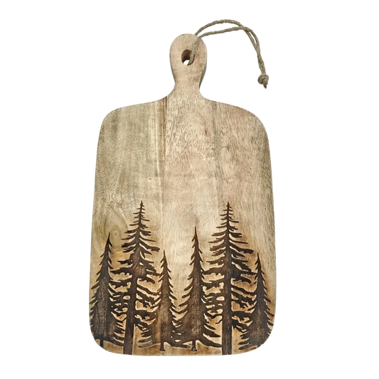 Dekobrett Mangoholz Serviertablett Tablett Wald Baum Kerzentablett 38x21 cm Mangotablett