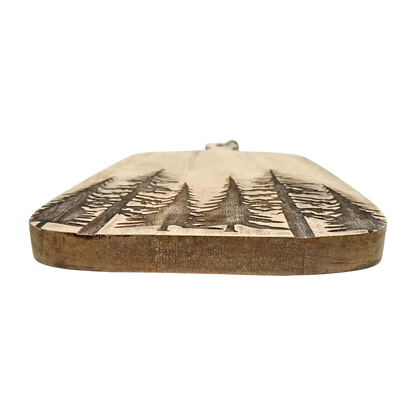 Dekobrett Mangoholz Serviertablett Tablett Wald Baum Kerzentablett 38x21 cm Mangotablett