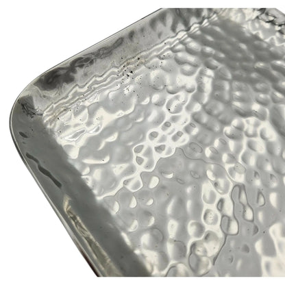 Dekotablett Dekoschale Metall silber Deko Tischdeko Schale Tablett 45 cm B-WARE