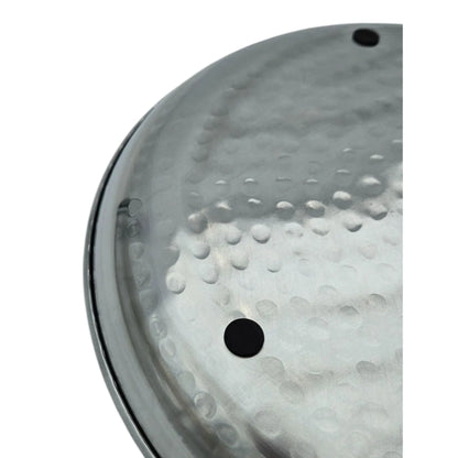 Dekoteller Dekoschale silber Metallschale Hammerschlag Unikat Kerzentablett Kerzenschale