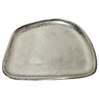 Dekoteller Metall silber Dekoschale Metallteller Deko Schale Teller 20 x 18 cm