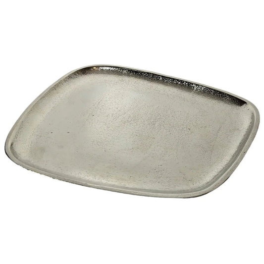 Dekoteller Metall silber Dekoschale Metallteller Deko Schale Teller 25 x 22 cm