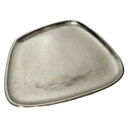 Dekoteller Metall silber Dekoschale Metallteller Deko Schale Teller 25 x 22 cm
